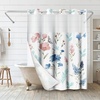 image:imageAmericanflat 71x74 Boho Shower Curtain  WaterResistant Long Shower Curtain with Durable Metal Grommets and 12 Hooks  100 Polyester  Black Mustard Yellow Terracotta and BeigeBlue  Pink