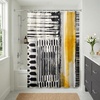 image:imageAmericanflat 71x74 Boho Shower Curtain  WaterResistant Long Shower Curtain with Durable Metal Grommets and 12 Hooks  100 Polyester  Black Mustard Yellow Terracotta and BeigeBlack  Gold