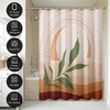 image:imageAmericanflat 71x74 Boho Shower Curtain  WaterResistant Long Shower Curtain with Durable Metal Grommets and 12 Hooks  100 Polyester  Black Mustard Yellow Terracotta and BeigeGreen  Terracotta