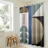 image:imageAmericanflat 71x74 Boho Shower Curtain  WaterResistant Long Shower Curtain with Durable Metal Grommets and 12 Hooks  100 Polyester  Black Mustard Yellow Terracotta and BeigeBeige