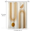 image:imageAmericanflat 71x74 Boho Shower Curtain  WaterResistant Long Shower Curtain with Durable Metal Grommets and 12 Hooks  100 Polyester  Black Mustard Yellow Terracotta and BeigeOrange  White