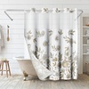 image:imageAmericanflat 71x74 Boho Shower Curtain  WaterResistant Long Shower Curtain with Durable Metal Grommets and 12 Hooks  100 Polyester  Black Mustard Yellow Terracotta and BeigeTaupe