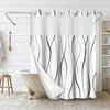 image:imageAmericanflat 71x74 Boho Shower Curtain  WaterResistant Long Shower Curtain with Durable Metal Grommets and 12 Hooks  100 Polyester  Black Mustard Yellow Terracotta and BeigeWhite
