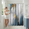 image:imageAmericanflat 71x74 Boho Shower Curtain  WaterResistant Long Shower Curtain with Durable Metal Grommets and 12 Hooks  100 Polyester  Black Mustard Yellow Terracotta and BeigeGold