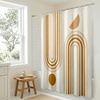 image:imageAmericanflat 71x74 Boho Shower Curtain  WaterResistant Long Shower Curtain with Durable Metal Grommets and 12 Hooks  100 Polyester  Black Mustard Yellow Terracotta and BeigeOrange  White