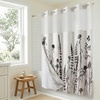 image:imageAmericanflat 71x74 Boho Shower Curtain  WaterResistant Long Shower Curtain with Durable Metal Grommets and 12 Hooks  100 Polyester  Black Mustard Yellow Terracotta and BeigeBlack  Mauve