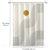 image:imageAmericanflat 71x74 Boho Shower Curtain  WaterResistant Long Shower Curtain with Durable Metal Grommets and 12 Hooks  100 Polyester  Black Mustard Yellow Terracotta and BeigeLight Beige