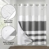 image:imageAmericanflat 71x74 Boho Shower Curtain  WaterResistant Long Shower Curtain with Durable Metal Grommets and 12 Hooks  100 Polyester  Black Mustard Yellow Terracotta and BeigeGrey