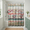 image:imageAmericanflat 71x74 Boho Shower Curtain  WaterResistant Long Shower Curtain with Durable Metal Grommets and 12 Hooks  100 Polyester  Black Mustard Yellow Terracotta and BeigeTeal