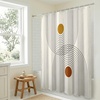 image:imageAmericanflat 71x74 Boho Shower Curtain  WaterResistant Long Shower Curtain with Durable Metal Grommets and 12 Hooks  100 Polyester  Black Mustard Yellow Terracotta and BeigeBronze  White