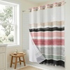 image:imageAmericanflat 71x74 Boho Shower Curtain  WaterResistant Long Shower Curtain with Durable Metal Grommets and 12 Hooks  100 Polyester  Black Mustard Yellow Terracotta and BeigeBlush  Black