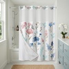 image:imageAmericanflat 71x74 Boho Shower Curtain  WaterResistant Long Shower Curtain with Durable Metal Grommets and 12 Hooks  100 Polyester  Black Mustard Yellow Terracotta and BeigeBlue  Pink