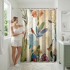 image:imageAmericanflat 71x74 Boho Shower Curtain  WaterResistant Long Shower Curtain with Durable Metal Grommets and 12 Hooks  100 Polyester  Black Mustard Yellow Terracotta and BeigeBlue  Purple  and Pink