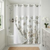 image:imageAmericanflat 71x74 Boho Shower Curtain  WaterResistant Long Shower Curtain with Durable Metal Grommets and 12 Hooks  100 Polyester  Black Mustard Yellow Terracotta and BeigeTaupe
