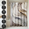 image:imageAmericanflat 71x74 Boho Shower Curtain  WaterResistant Long Shower Curtain with Durable Metal Grommets and 12 Hooks  100 Polyester  Black Mustard Yellow Terracotta and BeigeNeutral