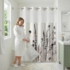 image:imageAmericanflat 71x74 Boho Shower Curtain  WaterResistant Long Shower Curtain with Durable Metal Grommets and 12 Hooks  100 Polyester  Black Mustard Yellow Terracotta and BeigeBlack  Mauve
