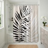 image:imageAmericanflat 71x74 Boho Shower Curtain  WaterResistant Long Shower Curtain with Durable Metal Grommets and 12 Hooks  100 Polyester  Black Mustard Yellow Terracotta and BeigeBeige  Black