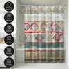 image:imageAmericanflat 71x74 Boho Shower Curtain  WaterResistant Long Shower Curtain with Durable Metal Grommets and 12 Hooks  100 Polyester  Black Mustard Yellow Terracotta and BeigeTeal