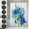 image:imageAmericanflat 71x74 Boho Shower Curtain  WaterResistant Long Shower Curtain with Durable Metal Grommets and 12 Hooks  100 Polyester  Black Mustard Yellow Terracotta and BeigeSea Blue