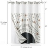 image:imageAmericanflat 71x74 Boho Shower Curtain  WaterResistant Long Shower Curtain with Durable Metal Grommets and 12 Hooks  100 Polyester  Black Mustard Yellow Terracotta and BeigeBlack  Taupe