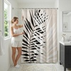 image:imageAmericanflat 71x74 Boho Shower Curtain  WaterResistant Long Shower Curtain with Durable Metal Grommets and 12 Hooks  100 Polyester  Black Mustard Yellow Terracotta and BeigeBeige  Black