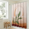 image:imageAmericanflat 71x74 Boho Shower Curtain  WaterResistant Long Shower Curtain with Durable Metal Grommets and 12 Hooks  100 Polyester  Black Mustard Yellow Terracotta and BeigeGreen  Terracotta