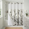 image:imageAmericanflat 71x74 Boho Shower Curtain  WaterResistant Long Shower Curtain with Durable Metal Grommets and 12 Hooks  100 Polyester  Black Mustard Yellow Terracotta and BeigeBlack  White