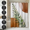 image:imageAmericanflat 71x74 Boho Shower Curtain  WaterResistant Long Shower Curtain with Durable Metal Grommets and 12 Hooks  100 Polyester  Black Mustard Yellow Terracotta and BeigeBronze  Green