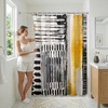 image:imageAmericanflat 71x74 Boho Shower Curtain  WaterResistant Long Shower Curtain with Durable Metal Grommets and 12 Hooks  100 Polyester  Black Mustard Yellow Terracotta and BeigeBlack  Gold