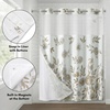 image:imageAmericanflat 71x74 Boho Shower Curtain  WaterResistant Long Shower Curtain with Durable Metal Grommets and 12 Hooks  100 Polyester  Black Mustard Yellow Terracotta and BeigeTaupe