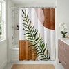 image:imageAmericanflat 71x74 Boho Shower Curtain  WaterResistant Long Shower Curtain with Durable Metal Grommets and 12 Hooks  100 Polyester  Black Mustard Yellow Terracotta and BeigeBronze  Green