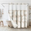 image:imageAmericanflat 71x74 Boho Shower Curtain  WaterResistant Long Shower Curtain with Durable Metal Grommets and 12 Hooks  100 Polyester  Black Mustard Yellow Terracotta and BeigeBeige  White