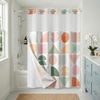image:imageAmericanflat 71x74 Boho Shower Curtain  WaterResistant Long Shower Curtain with Durable Metal Grommets and 12 Hooks  100 Polyester  Black Mustard Yellow Terracotta and BeigePeach  Sage