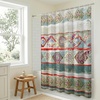image:imageAmericanflat 71x74 Boho Shower Curtain  WaterResistant Long Shower Curtain with Durable Metal Grommets and 12 Hooks  100 Polyester  Black Mustard Yellow Terracotta and BeigeTeal