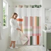 image:imageAmericanflat 71x74 Boho Shower Curtain  WaterResistant Long Shower Curtain with Durable Metal Grommets and 12 Hooks  100 Polyester  Black Mustard Yellow Terracotta and BeigeSage  Terracotta