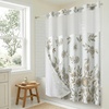 image:imageAmericanflat 71x74 Boho Shower Curtain  WaterResistant Long Shower Curtain with Durable Metal Grommets and 12 Hooks  100 Polyester  Black Mustard Yellow Terracotta and BeigeTaupe