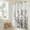 image:imageAmericanflat 71x74 Boho Shower Curtain  WaterResistant Long Shower Curtain with Durable Metal Grommets and 12 Hooks  100 Polyester  Black Mustard Yellow Terracotta and BeigeBlack  White