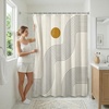 image:imageAmericanflat 71x74 Boho Shower Curtain  WaterResistant Long Shower Curtain with Durable Metal Grommets and 12 Hooks  100 Polyester  Black Mustard Yellow Terracotta and BeigeLight Beige