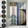 image:imageAmericanflat 71x74 Boho Shower Curtain  WaterResistant Long Shower Curtain with Durable Metal Grommets and 12 Hooks  100 Polyester  Black Mustard Yellow Terracotta and BeigeBeige