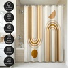 image:imageAmericanflat 71x74 Boho Shower Curtain  WaterResistant Long Shower Curtain with Durable Metal Grommets and 12 Hooks  100 Polyester  Black Mustard Yellow Terracotta and BeigeOrange  White
