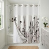 image:imageAmericanflat 71x74 Boho Shower Curtain  WaterResistant Long Shower Curtain with Durable Metal Grommets and 12 Hooks  100 Polyester  Black Mustard Yellow Terracotta and BeigeBlack  Mauve