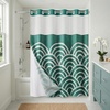 image:imageAmericanflat 71x74 Boho Shower Curtain  WaterResistant Long Shower Curtain with Durable Metal Grommets and 12 Hooks  100 Polyester  Black Mustard Yellow Terracotta and BeigeEmerald