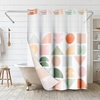 image:imageAmericanflat 71x74 Boho Shower Curtain  WaterResistant Long Shower Curtain with Durable Metal Grommets and 12 Hooks  100 Polyester  Black Mustard Yellow Terracotta and BeigePeach  Sage