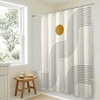 image:imageAmericanflat 71x74 Boho Shower Curtain  WaterResistant Long Shower Curtain with Durable Metal Grommets and 12 Hooks  100 Polyester  Black Mustard Yellow Terracotta and BeigeLight Beige