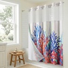 image:imageAmericanflat 71x74 Boho Shower Curtain  WaterResistant Long Shower Curtain with Durable Metal Grommets and 12 Hooks  100 Polyester  Black Mustard Yellow Terracotta and BeigeRed  Blue