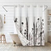 image:imageAmericanflat 71x74 Boho Shower Curtain  WaterResistant Long Shower Curtain with Durable Metal Grommets and 12 Hooks  100 Polyester  Black Mustard Yellow Terracotta and BeigeBlack  Mauve
