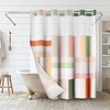 image:imageAmericanflat 71x74 Boho Shower Curtain  WaterResistant Long Shower Curtain with Durable Metal Grommets and 12 Hooks  100 Polyester  Black Mustard Yellow Terracotta and BeigeSage  Terracotta