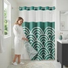 image:imageAmericanflat 71x74 Boho Shower Curtain  WaterResistant Long Shower Curtain with Durable Metal Grommets and 12 Hooks  100 Polyester  Black Mustard Yellow Terracotta and BeigeEmerald