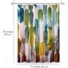 image:imageAmericanflat 71x74 Boho Shower Curtain  WaterResistant Long Shower Curtain with Durable Metal Grommets and 12 Hooks  100 Polyester  Black Mustard Yellow Terracotta and BeigeBlue Oval