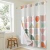 image:imageAmericanflat 71x74 Boho Shower Curtain  WaterResistant Long Shower Curtain with Durable Metal Grommets and 12 Hooks  100 Polyester  Black Mustard Yellow Terracotta and BeigePeach  Sage